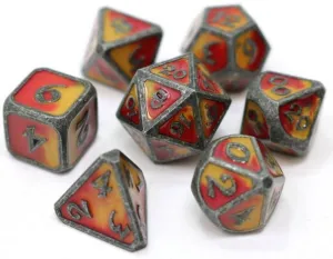 Die Hard Dice Metal Set Polyhedral Mythica Spellbinder Brimstone