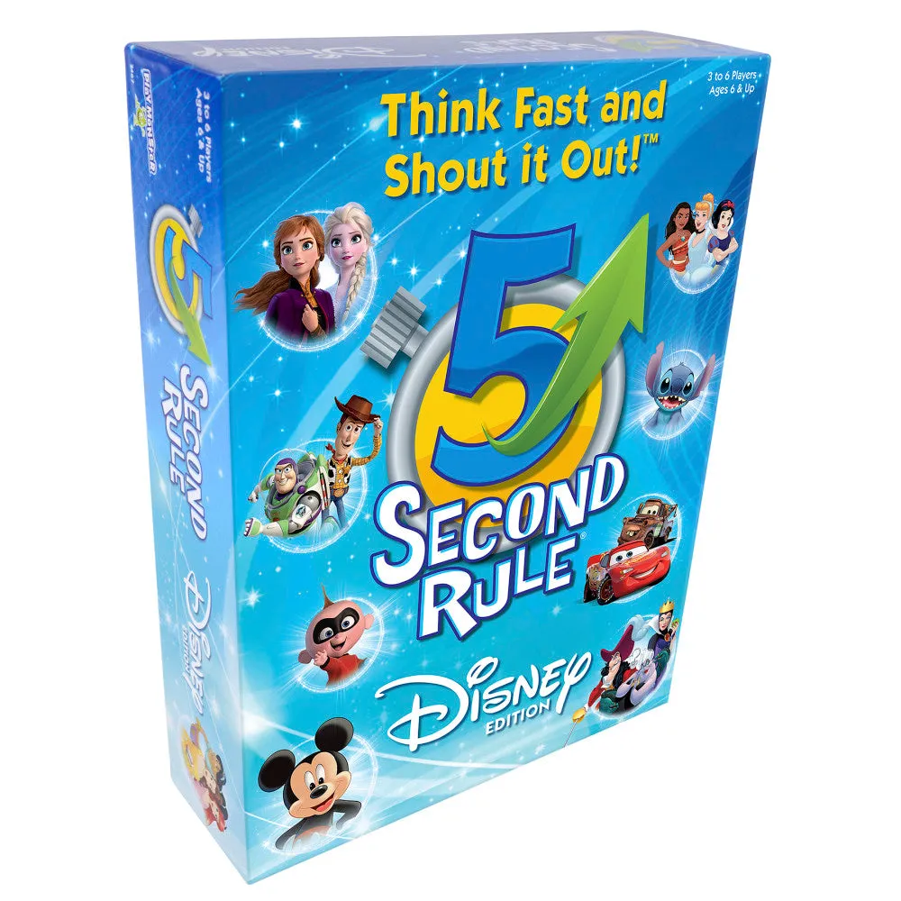 Disney 5 Second Rule Board Game - Family Fun with Disney Characters, Ages 6 
