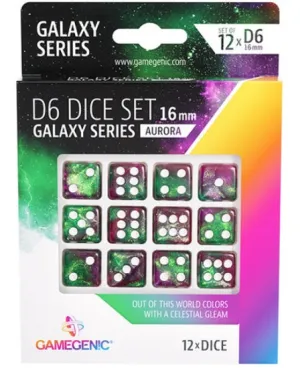 Gamegenic Galaxy Series - Aurora - D6 Dice Set 16 mm (12 pcs)