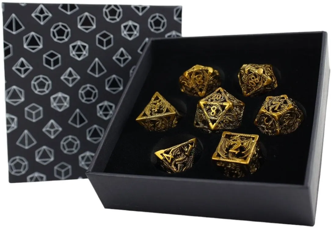 LPG Dice RPG Set Hollow Dragon Ancient Bronze
