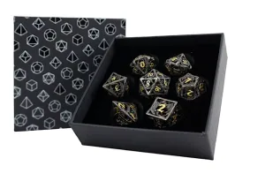 LPG Dice RPG Set Hollow Dragon Black and Gold