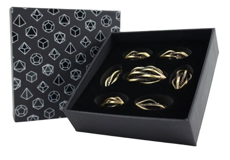 LPG Dice RPG Set Hollow Elliptic Tarnished Gold