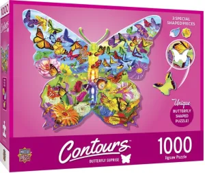 Masterpieces Puzzle Contours Shaped Butterfly Shape Puzzle 1,000 pieces