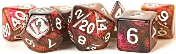 MDG Polyhedral Acrylic Dice Set 16 mm Stardust Supervolcano