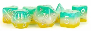 MDG Resin 16mm Polyhedral Dice Set Layered Stardust Tropics