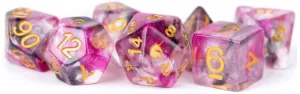 MDG Unicorn Resin Polyhedral Dice Set Blushing Steel