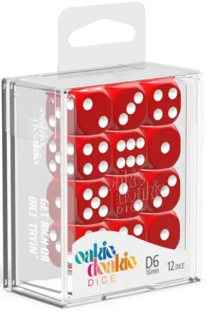 Oakie Doakie Dice D6 16 mm Solid Red (12)