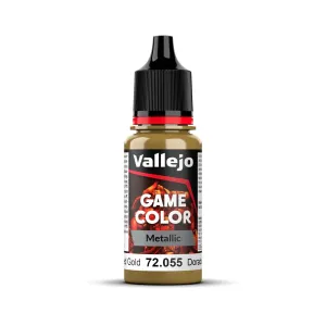 Vallejo Game Colour Metal Polished Gold 18ml Acrylic Paint - New Formulation  AV72055