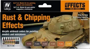 Vallejo Model Air Effects 8 Colour Set Rust & Chipping Effects 17ml